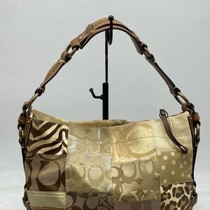 BOGO COACH Patchwork Shoulder Bag Brown and Gold AND chocolate mini shoulder bag